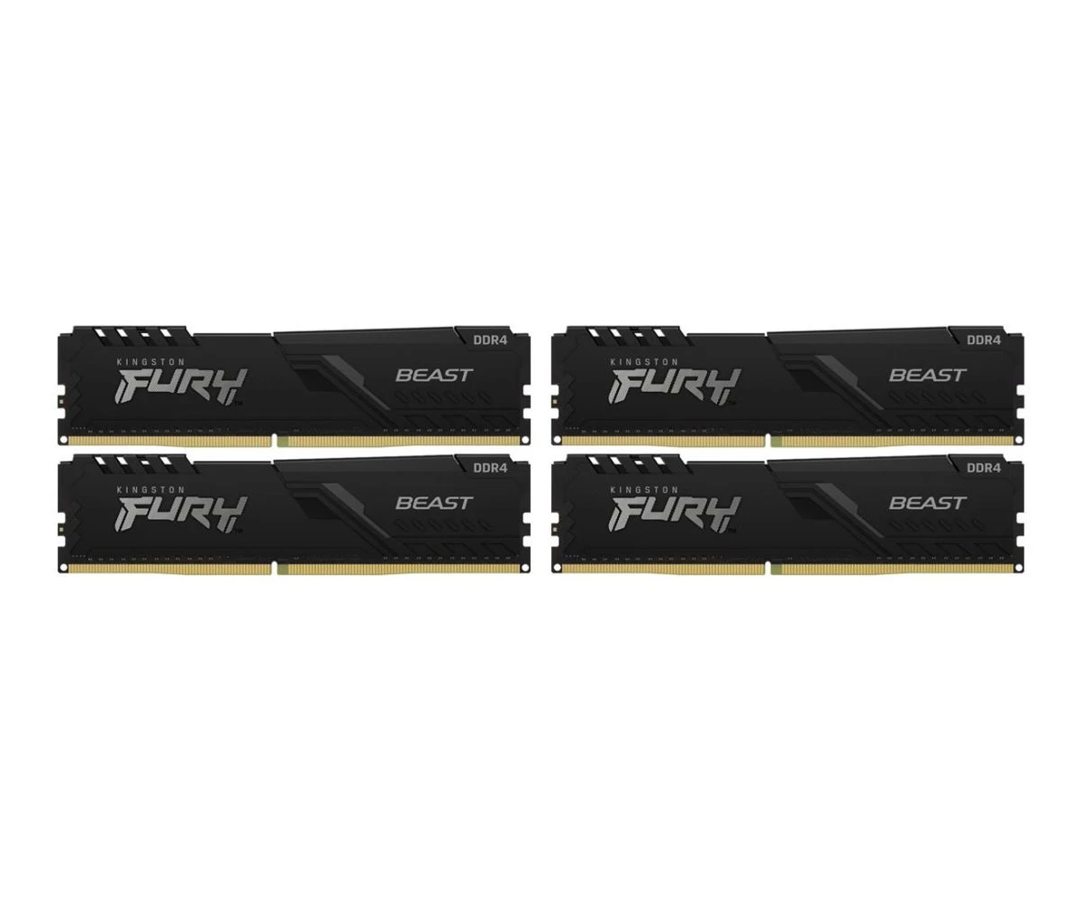 Оперативная память Kingston FURY 128GB (4x32GB) 3200MHz CL16 Beast Black (KF432C16BBK4/128) EU
