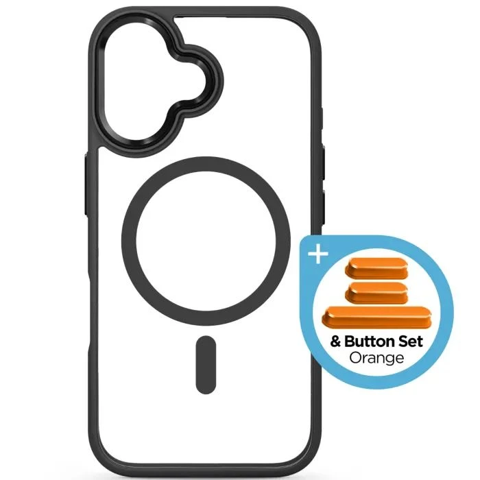 Чохол для мобільного телефону Armorstandart Unit MagCase Apple iPhone 17 Black + Orange Button Set (ARM90579) (UA)