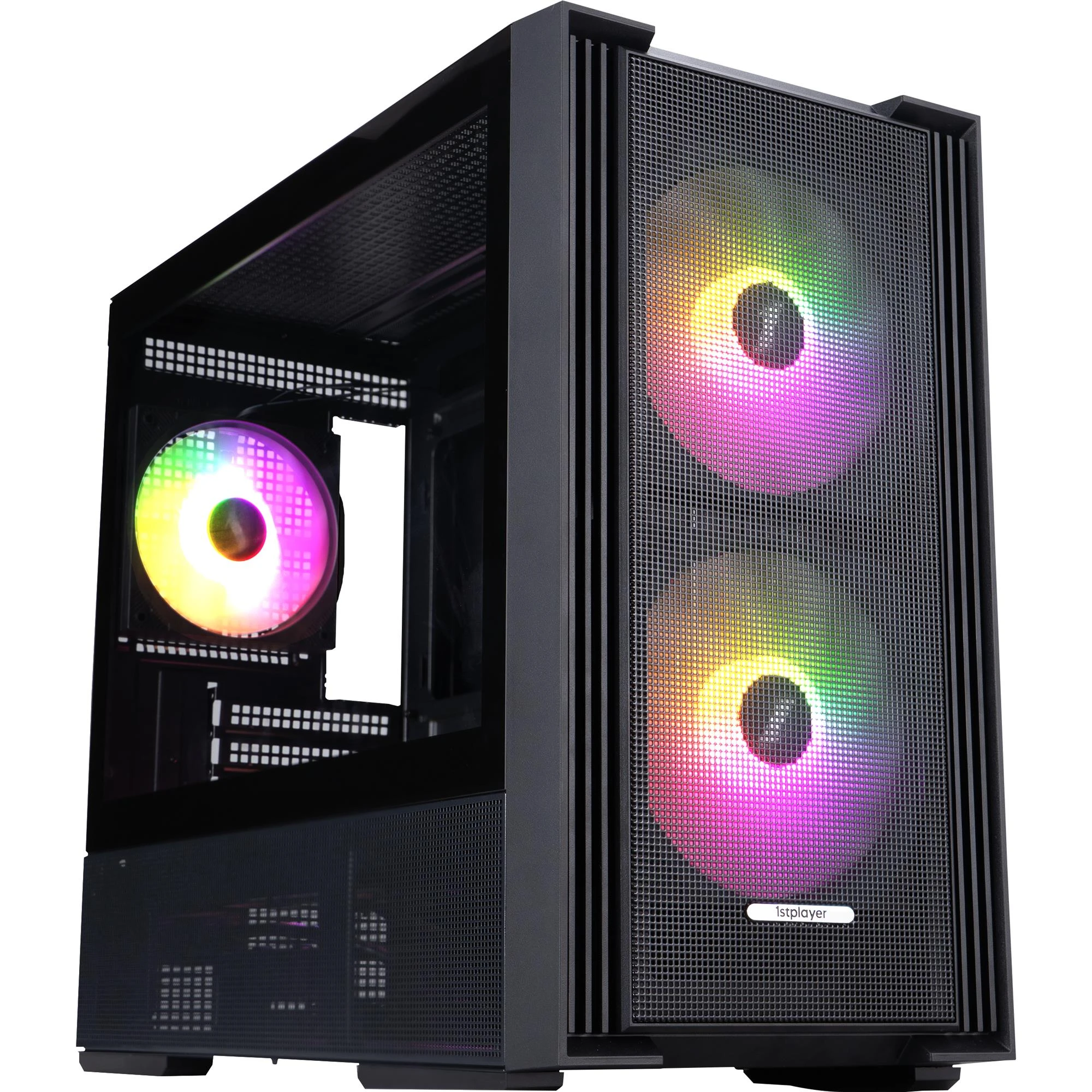 Корпус 1stPlayer AU6-BK-2FA7-14-2FA7R-1FA7 Black (UA)