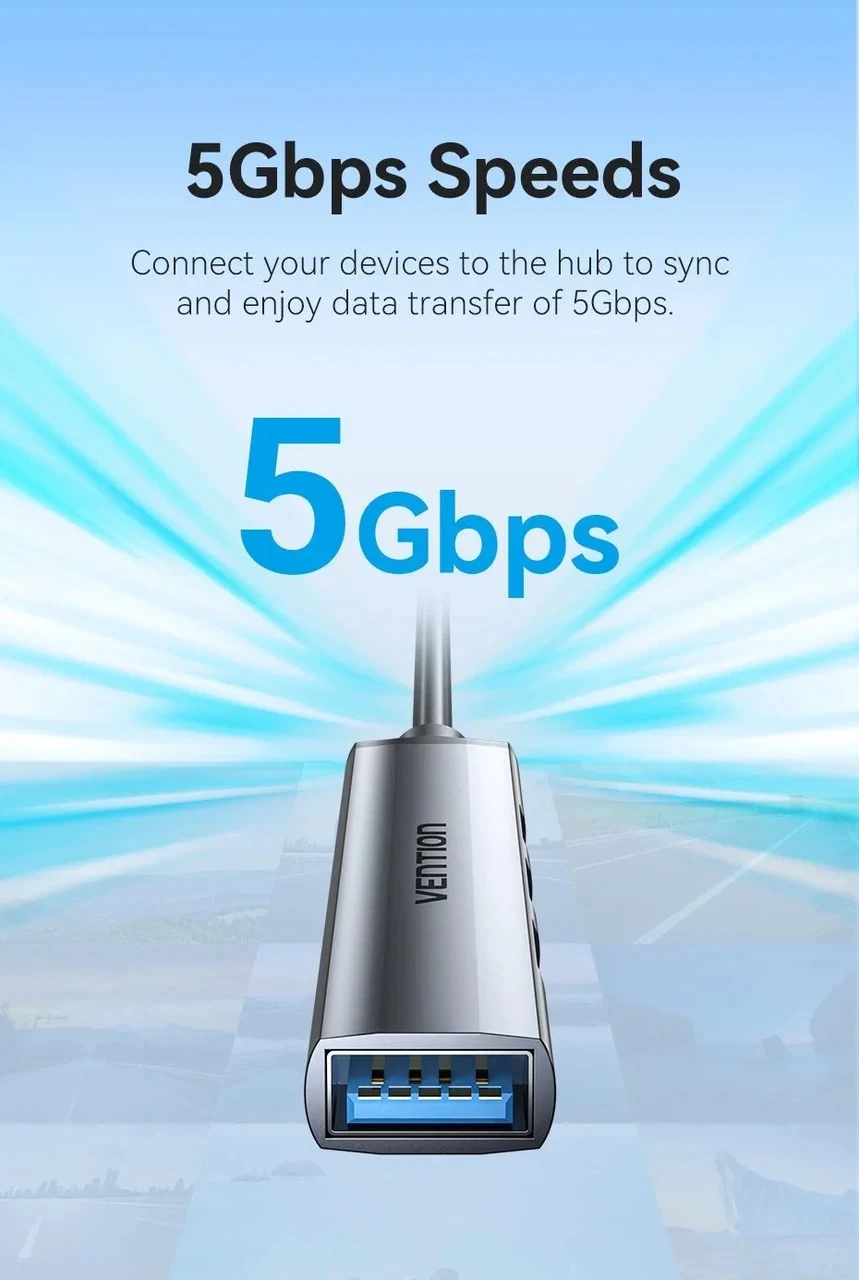 USB-хаб Vention CKPHB 4 порти Сірий (UA)