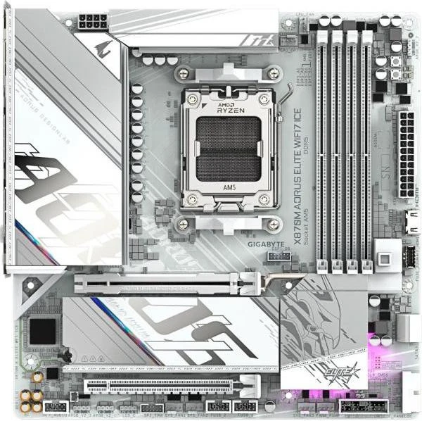 Материнская плата GIGABYTE X870M AORUS ELITE WIFI7 ICE (UA)