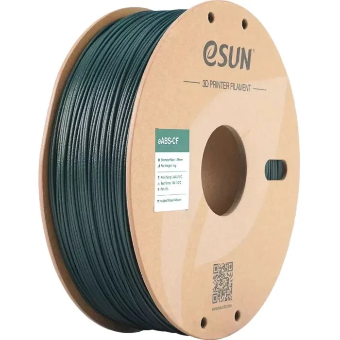 Пластик для 3D-принтера eSUN EABS-CF 1,75mm 1kg DARK GREEN (EABS-CF-P175AG1) (UA)