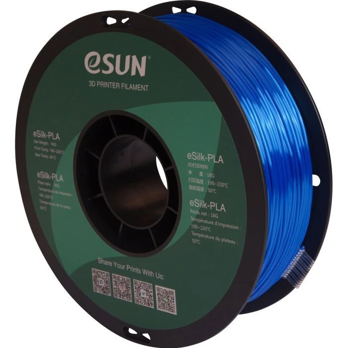 Пластик для 3D-принтера eSUN ePLA-Silk 1,75mm 1kg BLUE (EPLA-SILK-P175U1) (UA)