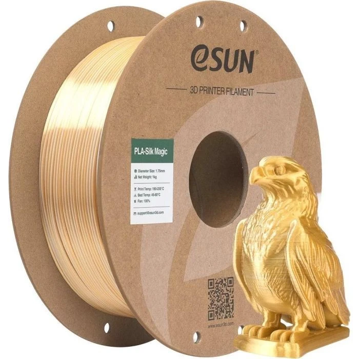 Пластик для 3D-принтера eSUN ePLA-Silk Magic 1кг, 1.75мм, Gold Silver (EPLA-SILKMAGIC-P175JS1) (UA)