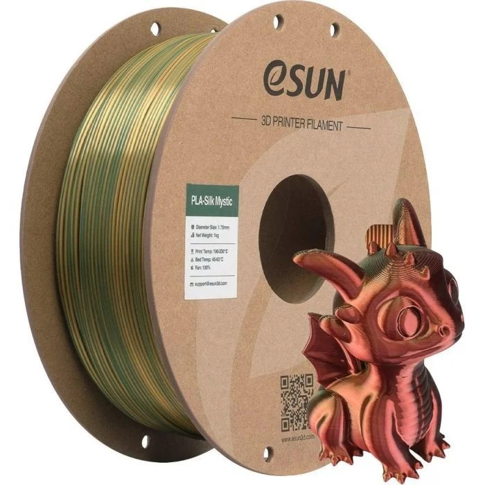Пластик для 3D-принтера eSUN ePLA-Silk Mystic 1.75мм 1kg GoldRedGreen (EPLA-SILKMYSTIC-P175JRG1) (UA)