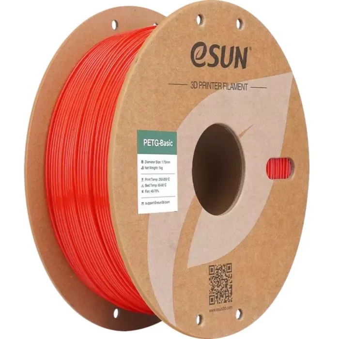 Пластик для 3D-принтера eSUN PETG BASIC 1,75mm 1kg RED (PETG-BASIC175R1P1) (UA)