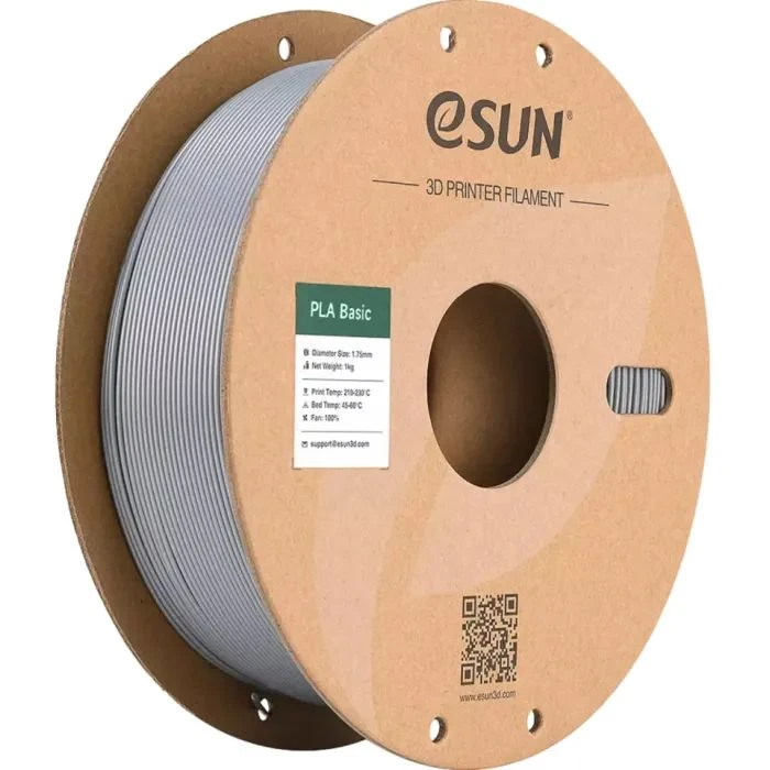 Пластик для 3D-принтера eSUN PLA BASIC 1,75mm SILVER 1kg (PLA-BASIC175S1P1) (UA)