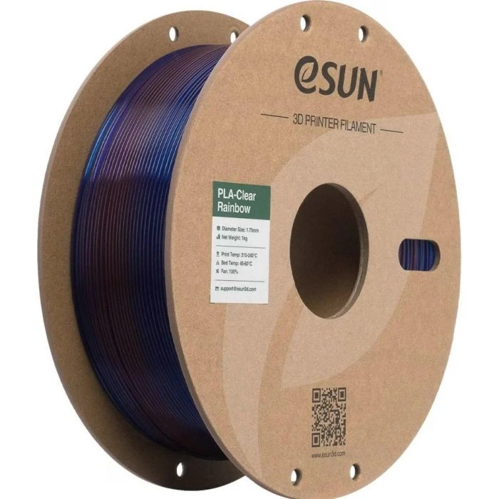 Пластик для 3D-принтера eSUN PLA Clear Rainbow 1,75mm 1kg Transl BLUE PURPLE (PLA-CLRB175T-UZ1P1) (UA)