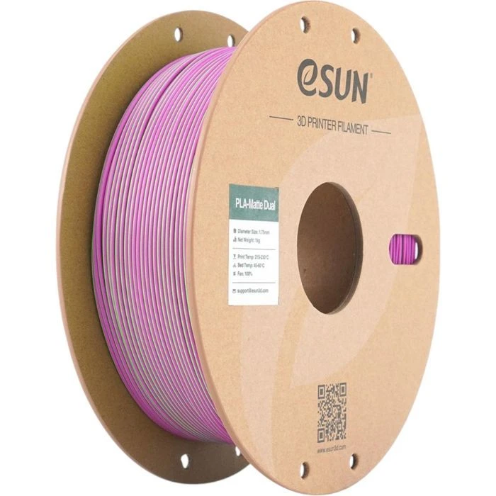 Пластик для 3D-принтера eSUN PLA matte dual 1,75mm 1kg GREEN PINK (PLA-MTD175B-GP1P1) (UA)