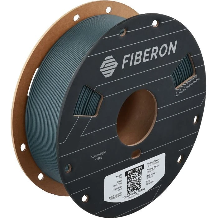 Пластик для 3D-принтера Polymaker Fiberon PET-GF15 1,75mm 0,5kg DARK GREY (FL02005) (UA)