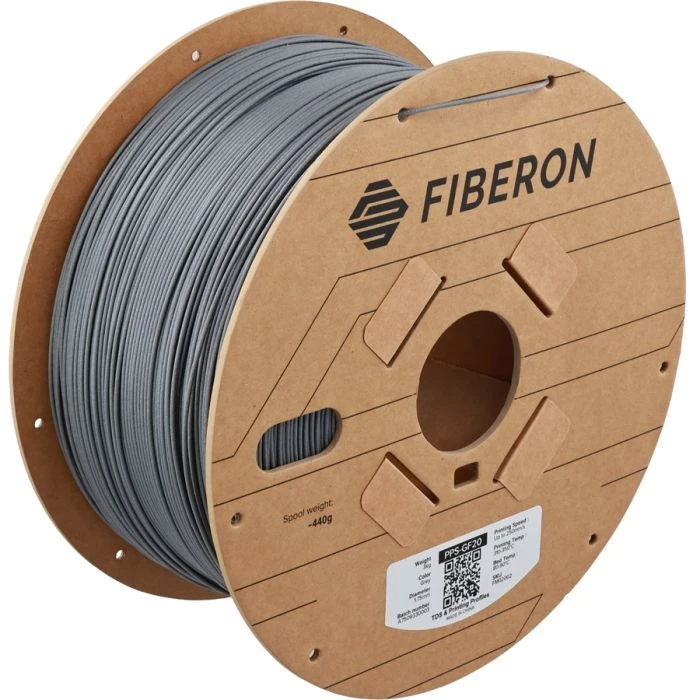 Пластик для 3D-принтера Polymaker Fiberon PPS-GF20 1,75mm 3kg GREY (FM02002) (UA)