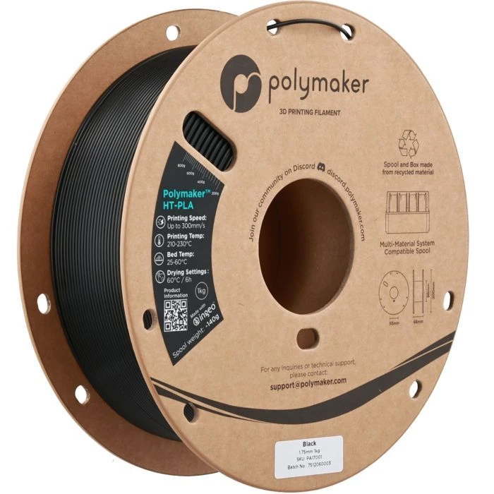 Пластик для 3D-принтера Polymaker HT-PLA 1,75mm 1kg BLACK (PA17001) (UA)