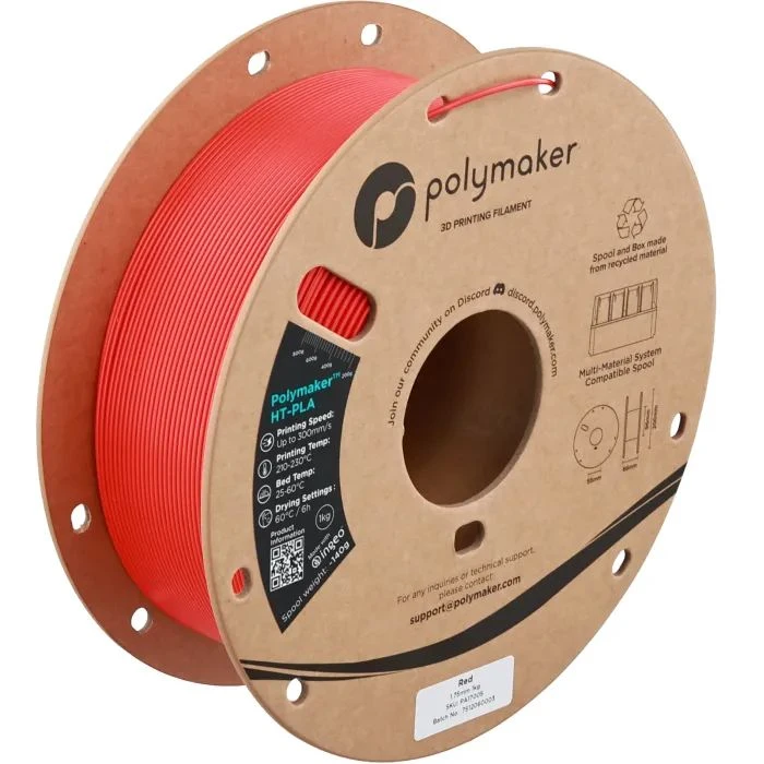 Пластик для 3D-принтера Polymaker HT-PLA 1,75mm 1kg RED (PA17005) (UA)