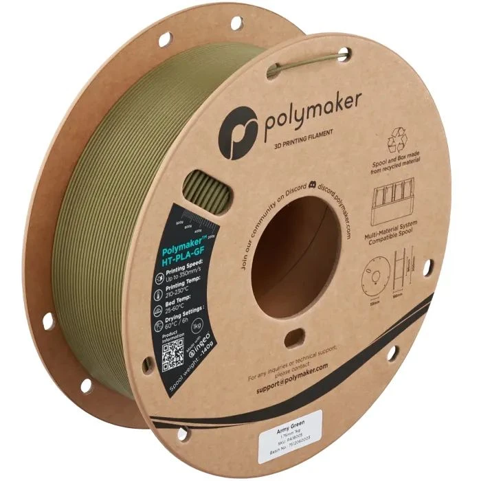 Пластик для 3D-принтера Polymaker HT-PLA-GF 1,75mm 1kg ARMY GREEN (PA18005) (UA)