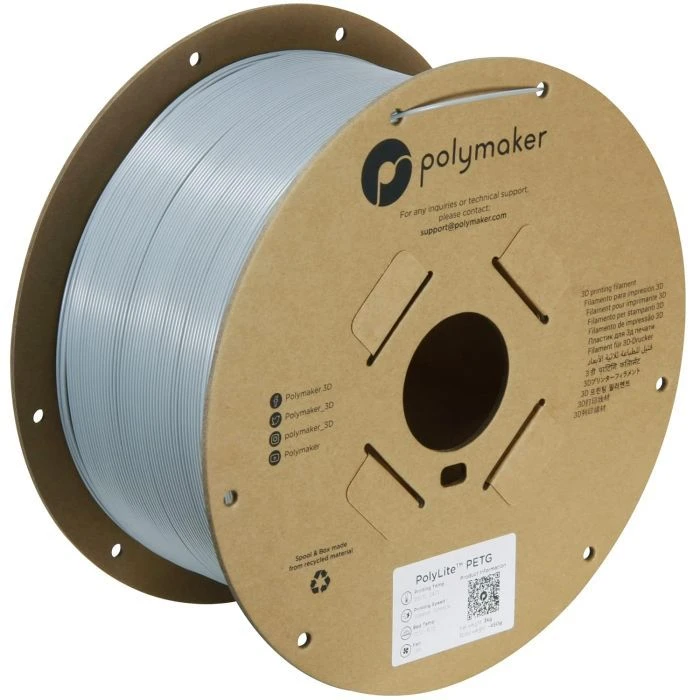 Пластик для 3D-принтера Polymaker PETG 1,75mm 3kg GREY (PB01053) (UA)