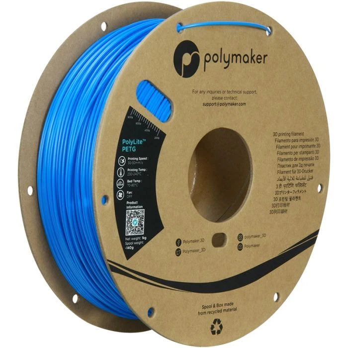 Пластик для 3D-принтера Polymaker PETG POLYLITE 1,75mm 1kg ELECTRIC BLUE (PB01042) (UA)