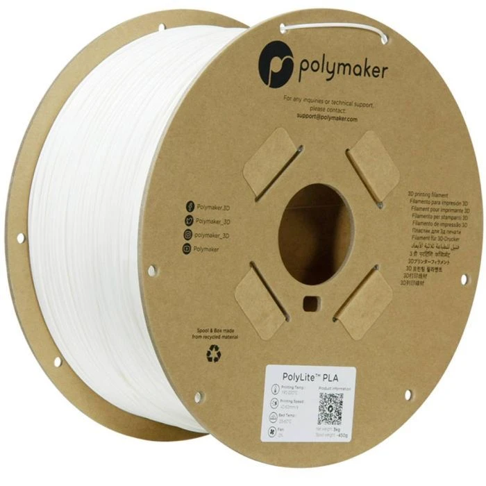 Пластик для 3D-принтера Polymaker PLA POLYLITE 1,75mm 3kg WHITE (PA02036) (UA)
