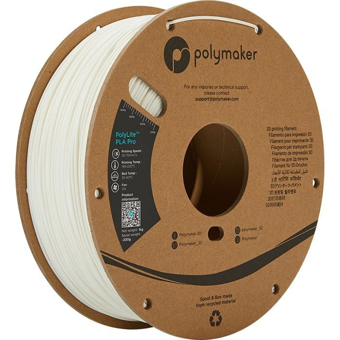 Пластик для 3D-принтера Polymaker PLA POLYLITE PRO 1,75mm 1kg WHITE (PA07002) (UA)