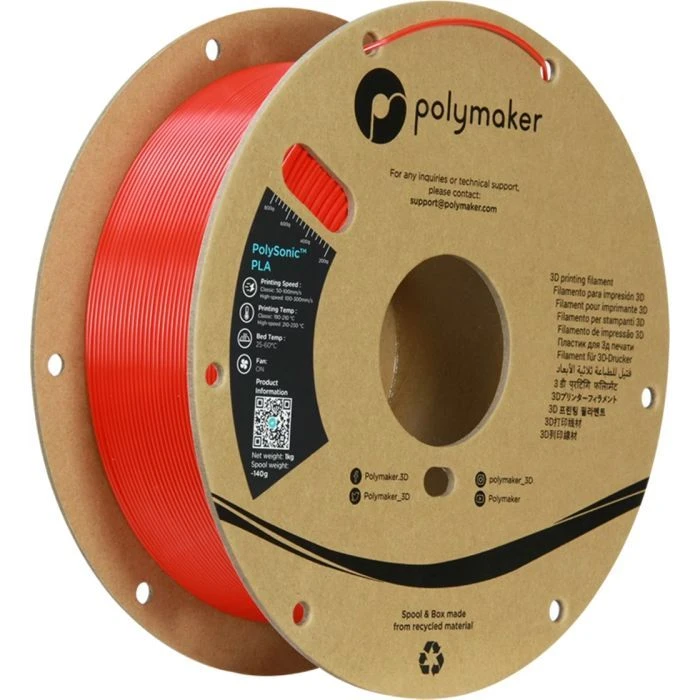 Пластик для 3D-принтера Polymaker PLA PRO HIGH SPEED TOUGH 1,75mm RED 1kg (PA13005) (UA)