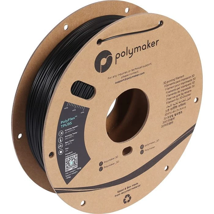 Пластик для 3D-принтера Polymaker TPU-90A 1,75mm 0,75kg BLACK (PD02001) (UA)