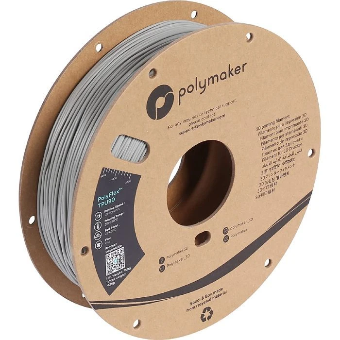 Пластик для 3D-принтера Polymaker TPU-90A 1,75mm 0,75kg GREY (PD02003) (UA)