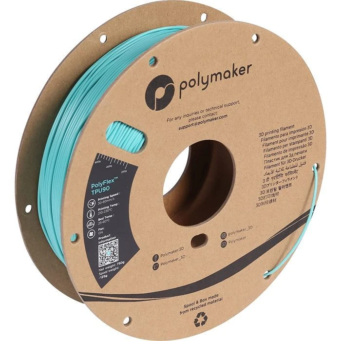 Пластик для 3D-принтера Polymaker TPU-90A 1,75mm 0,75kg TEAL (PD02005) (UA)