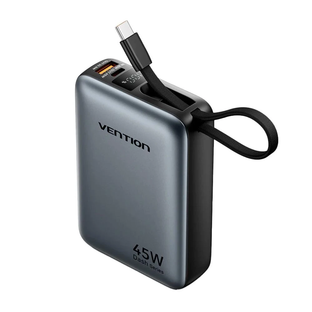 Мобильная батарея Vention 20000mAh 45W Mini with Built-in USB-C Gray (FHGH0) (UA)