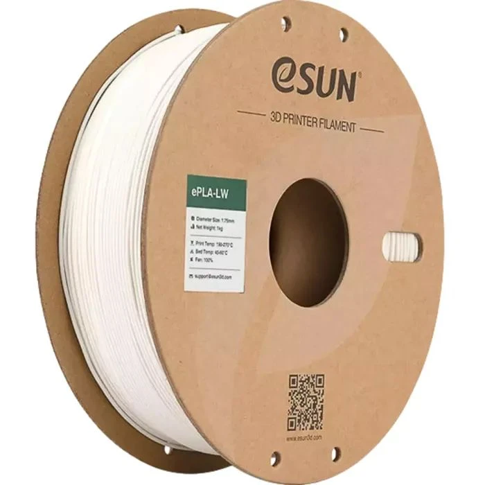 Пластик для 3D-принтера eSUN PLA LW 1,75mm WHITE 1kg (PLA-LW175W1P1) (UA)