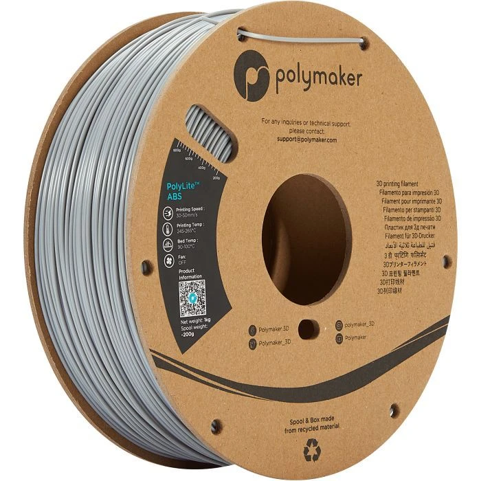 Пластик для 3D-принтера Polymaker ABS POLYLITE 1,75mm 1kg GREY (PE01003) (UA)
