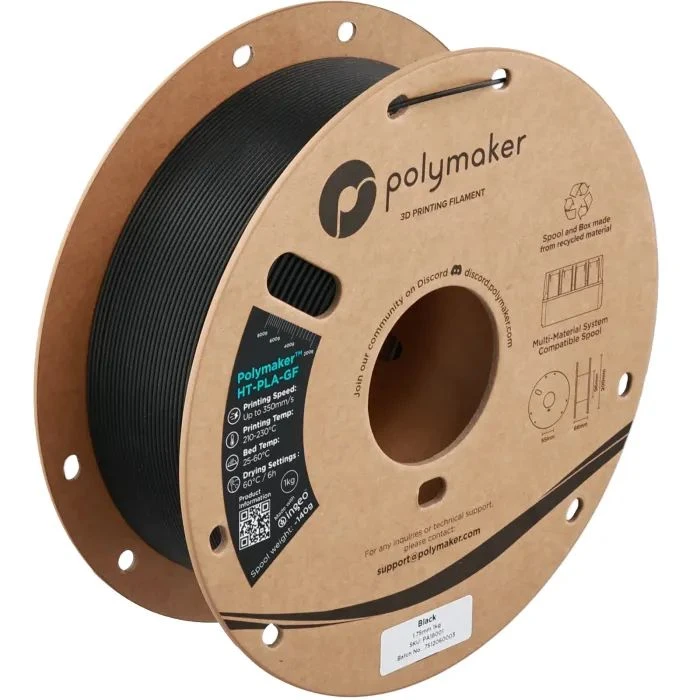 Пластик для 3D-принтера Polymaker HT-PLA-GF 1,75mm 1kg ЧОРНИЙ (PA18001) (UA)