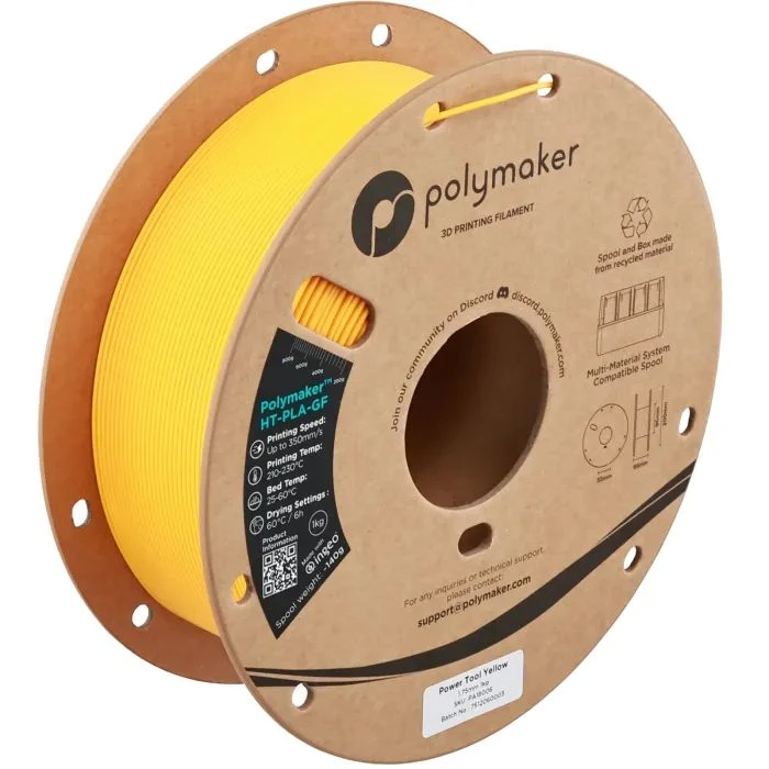 Пластик для 3D-принтера Polymaker HT-PLA-GF 1,75mm 1kg, POWER TOOL, YELLOW (PA18006) (UA)