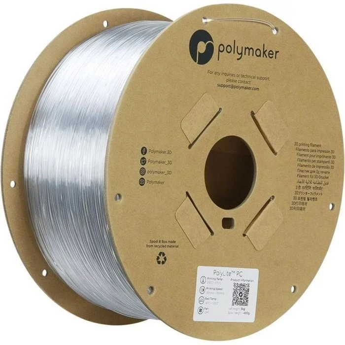 Пластик для 3D-принтера Polymaker PC POLYLITE 1,75mm 3kg TRANSPARENT (PC01003) (UA)