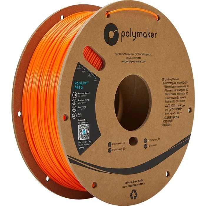 Пластик для 3D-принтера Polymaker PETG POLYLITE 1,75mm 1kg ORANGE (PB01009) (UA)