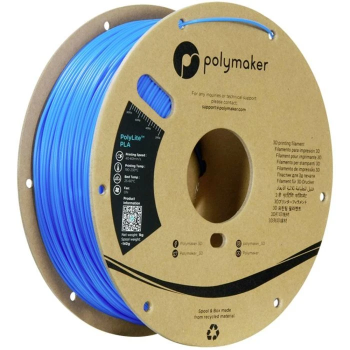 Пластик для 3D-принтера Polymaker PLA POLYLITE 1,75mm 1kg AZURE BLUE (PA02064) (UA)