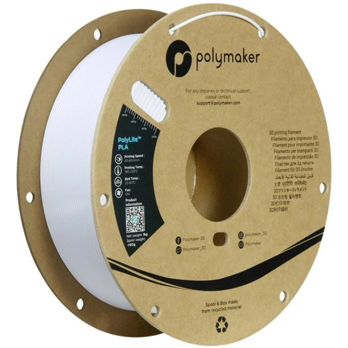 Пластик для 3D-принтера Polymaker PLA POLYLITE 1,75mm 1kg COLD WHITE (PA02096) (UA)