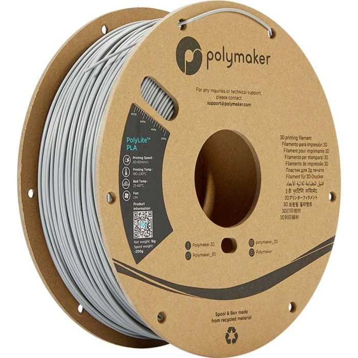 Пластик для 3D-принтера Polymaker PLA POLYLITE 1,75mm 1kg GREY (PA02003) (UA)