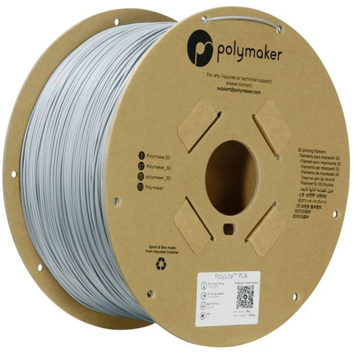 Пластик для 3D-принтера Polymaker PLA POLYLITE 1,75mm 3kg GREY (PA02035) (UA)