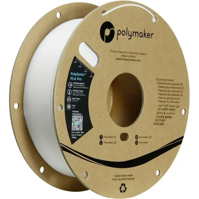 Пластик для 3D-принтера Polymaker PLA PRO HIGH SPEED TOUGH 1,75mm WHT 1kg (PA13001) (UA)