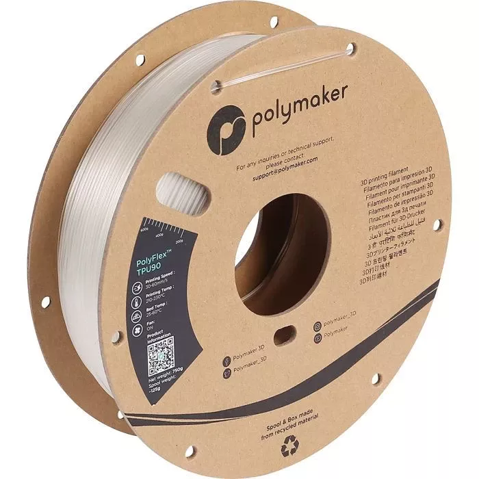 Пластик для 3D-принтера Polymaker TPU-90A 1,75mm 0,75kg CLEAR (PD02004) (UA)