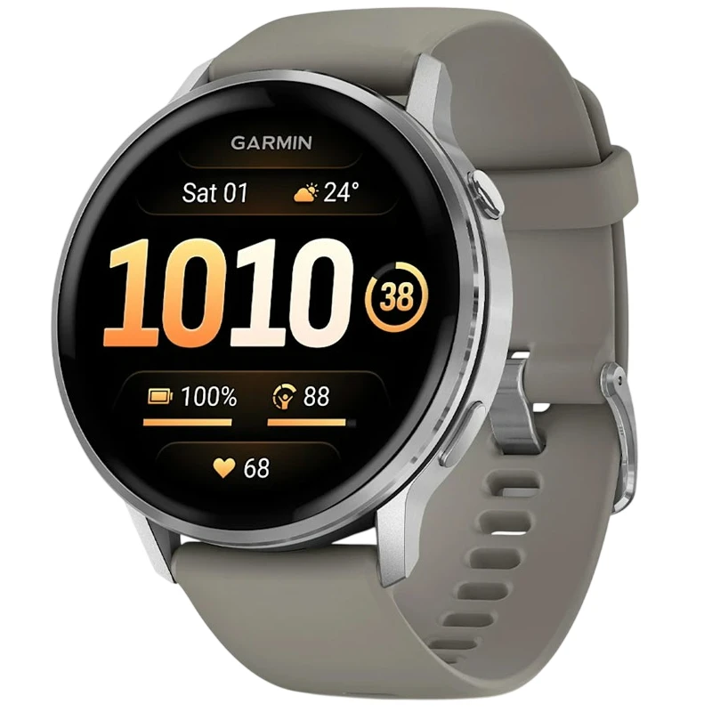 Смарт-часы Garmin Venu 4 45mm Silver with Siliver Gray Silicone (010-03014-41) (UA)