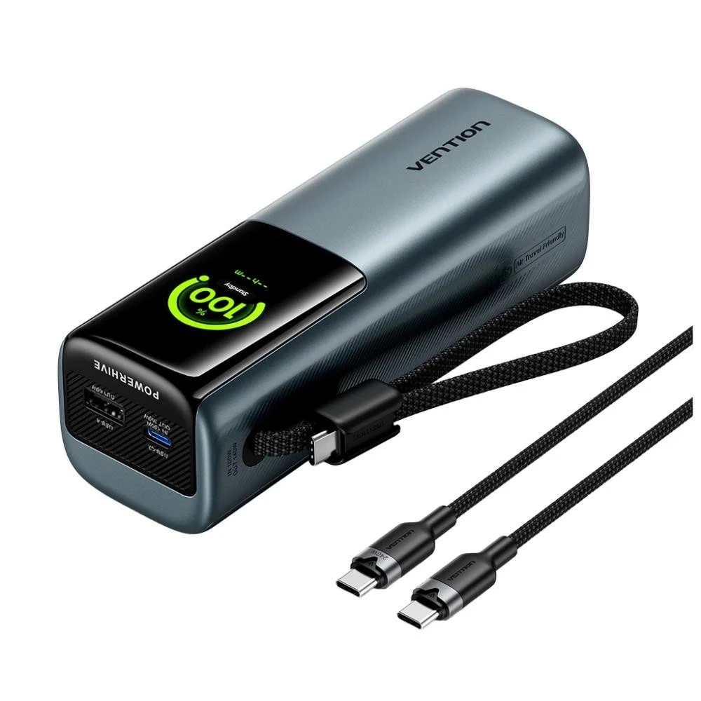 Мобільна батарея Vention 27000 mAh 200W with Built-in USB-C Gray (FKGH0) (UA)