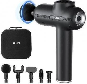 Перкуссионный массажер Naipo Massage Gun (5 насадок) Black (MGG-2103)