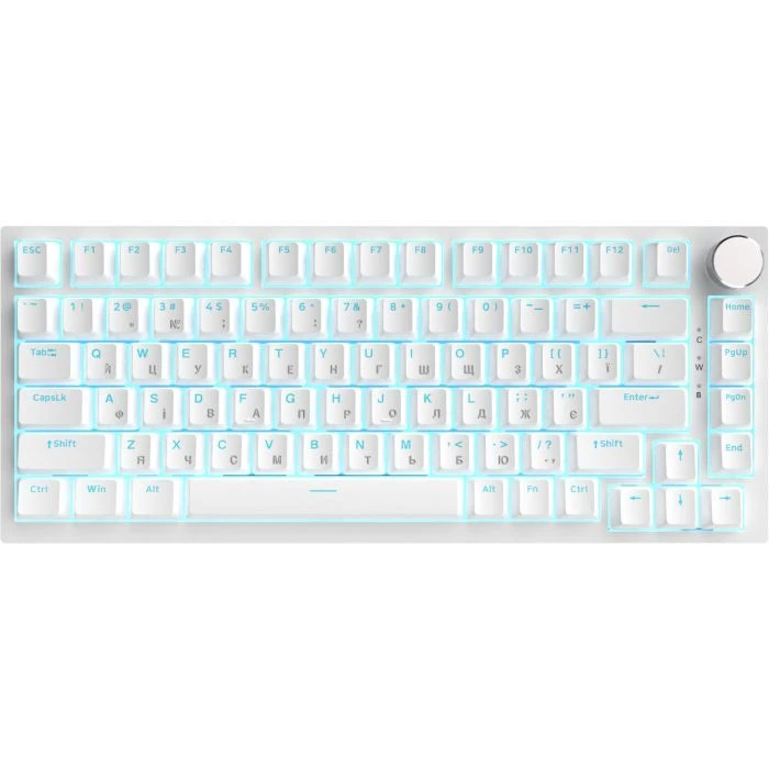 Клавіатура Ajazz AK820 Red Switch USB-C UA White (AK820-R-W) (UA)