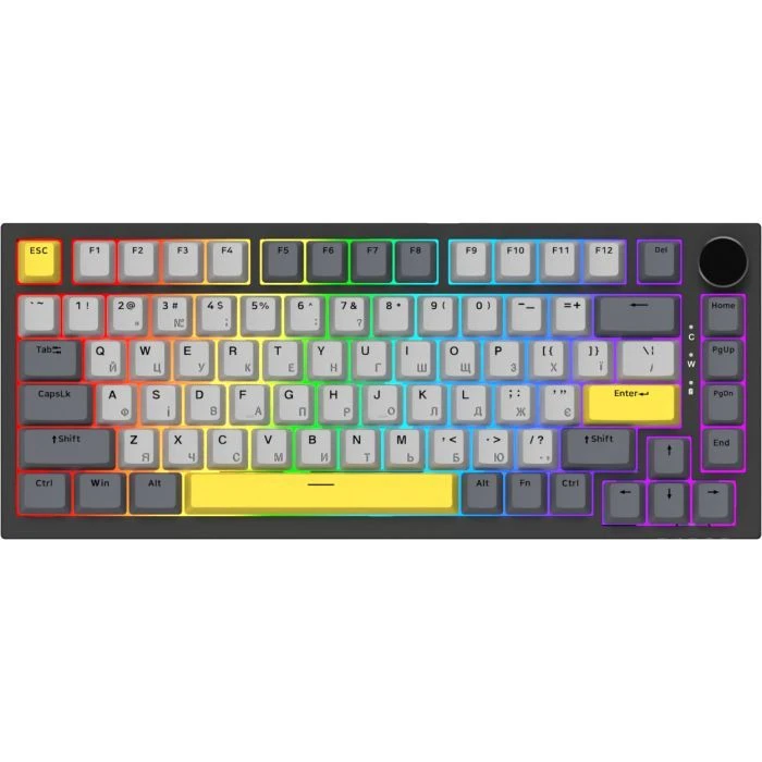 Клавиатура Ajazz AK820 Sea Salt Switch RGB USB-C UA Black (AK820-SS-BGY) (UA)