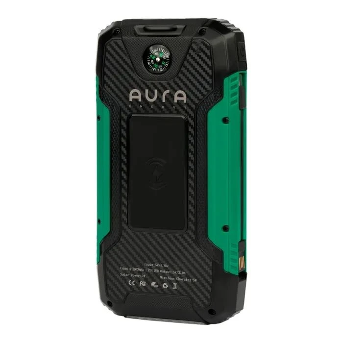 Мобільна батарея AURA NRG-30SE ARM SOLAR 30000mAh Wireless charging Green (PBANRG30SEG) (UA)