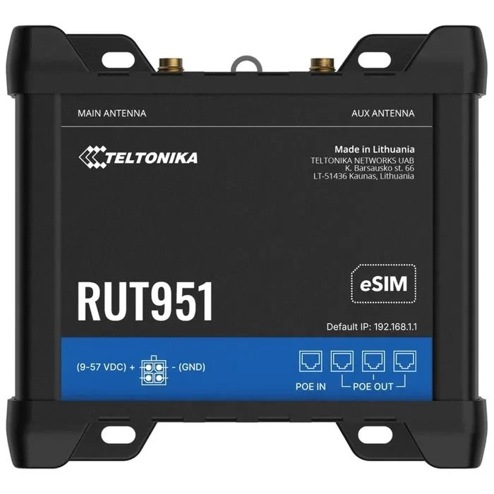Маршрутизатор Teltonika RUT951 POE+ (RUT951B10J00) (UA)