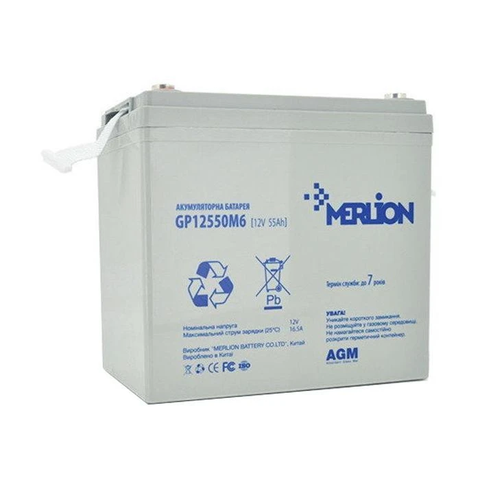 Джерело безперебійного живлення Merlion 12V-55Ah (GP12550M6) (UA)