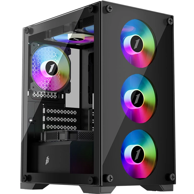 Корпус 1stPlayer X2-M-BK-4F1-PS-600FK-EU Black 600W (UA)