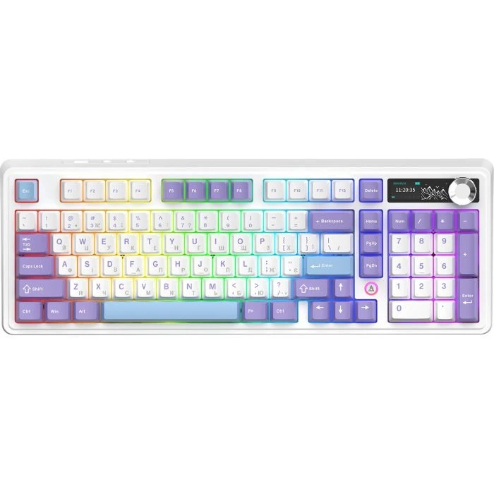Клавиатура Ajazz Maillard V2 Maillard Switch Wireless/Bluetooth/USB UA Purple/White/Blue (AK980-V2-M-PWB) (UA)