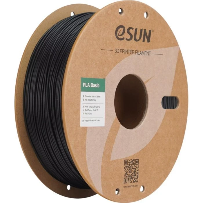 Пластик для 3D-принтера eSUN PLA BASIC 1,75mm 1kg BLACK (PLA-BASIC175B1P1) (UA)